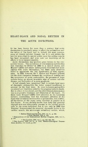 Heart-block and nodal rhythm in the acute infections