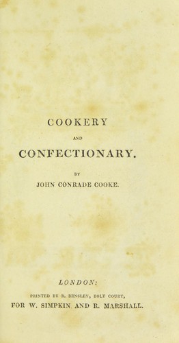 Cookery and confectionery