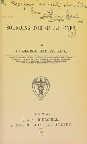 On sounding for gall-stones