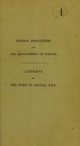 Address of the Duke of Argyll, F.R.S