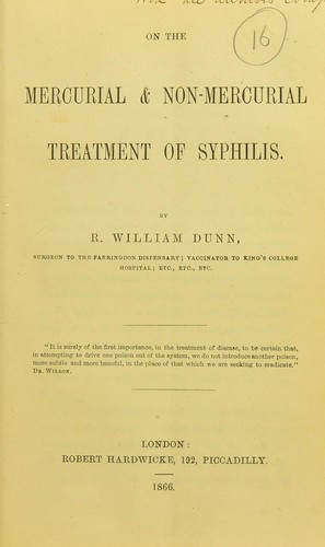 On the mercurial & non-mercurial treatment of syphilis