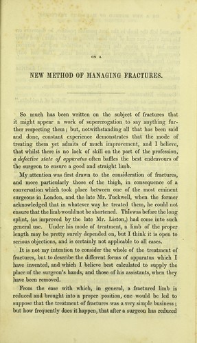 On a new method of managing fractures