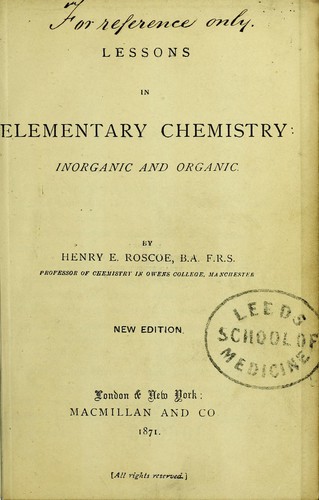 Lessons in elementary chemistry