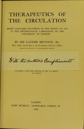 Therapeutics of the circulation