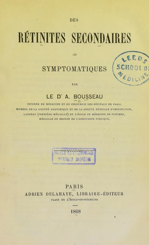 Des rétinites secondaires ou symptomatiques