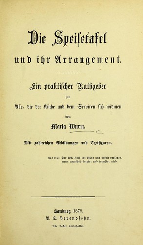 Die Speisetafel und ihr Arrangement