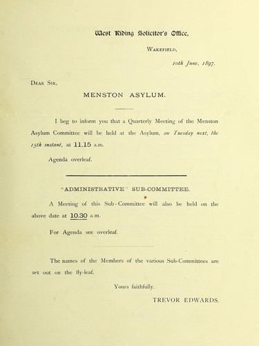 [Accounts, etc. for Menston, Wadsley and Wakefield Asylums]