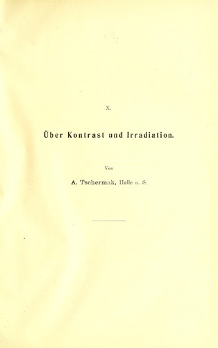 Über Kontrast und Irradiation