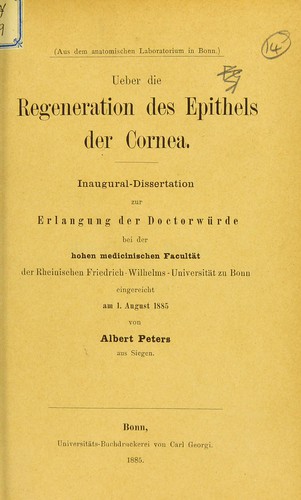 Ueber die regeneration des Epithels der Cornea