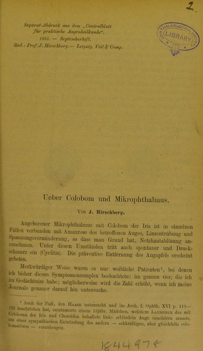 Ueber Colobom und Mikrophthalmus