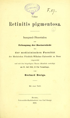 Ueber retinitis pigmentosa