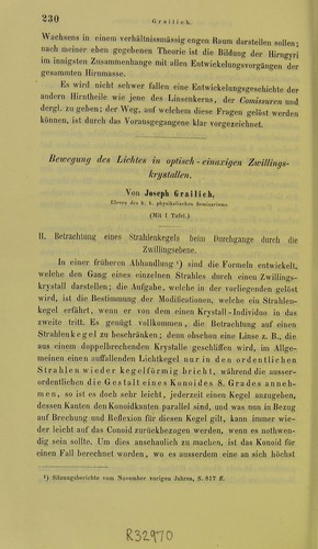 Bewegung des Lichtes in optisch-einaxigen Zwillingskrystallen