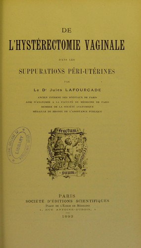 De l’hystérectomie vaginale dans les suppurations péri-utérines