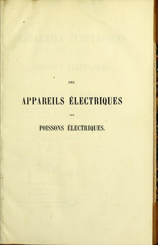 Des appareils électriques des poissons électriques