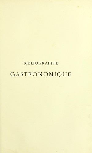 Bibliographie gastronomique