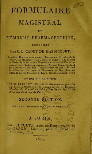 Formulaire magistral et mémorial pharmaceutique