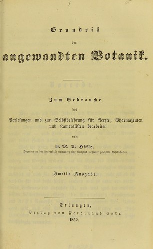 Grundriss der angewandten Botanik