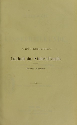 Lehrbuch der Kinderheilkunde