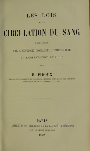 Les lois de la circulation du sang