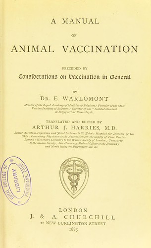 A manual of animal vaccination