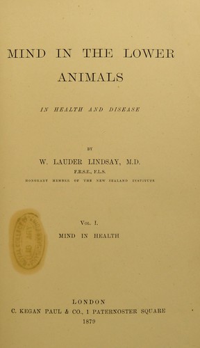 Mind in the lower animals