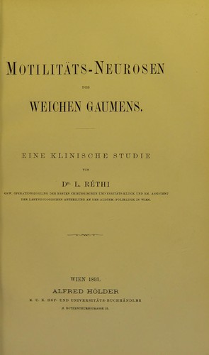 Motilitats-Neurosen des weichen Gaumens