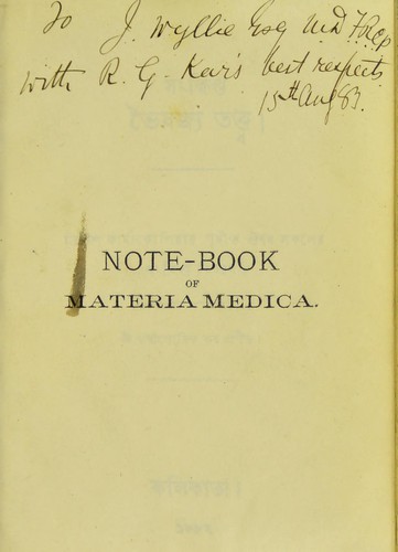Note-book of materia medica