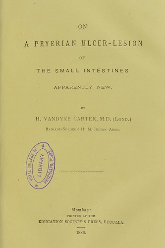 On a Peyerian ulcer-lesion of the small intestines, apparently new