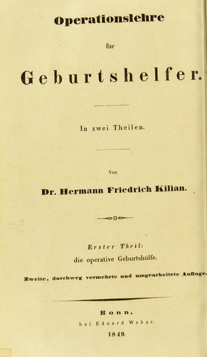 Operationslehre für Geburtshelfer