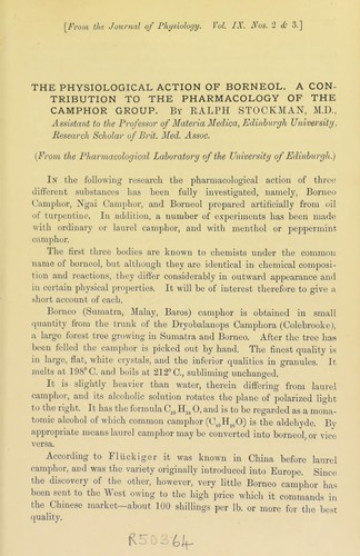The physiological action of borneol