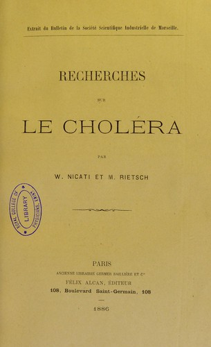 Recherches sur le choléra