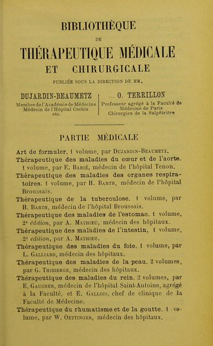 Thérapeutique des maladies des l'intestin