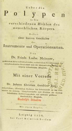 Ueber die Polypen in den verschiedenen Höhlen des menschlichen Körpers