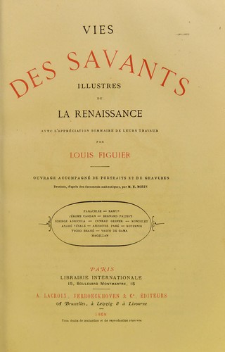 Vies des savants illustres de la Renaissance