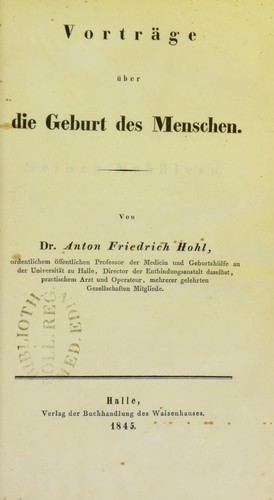 Vorträge über die Geburt des Menschen