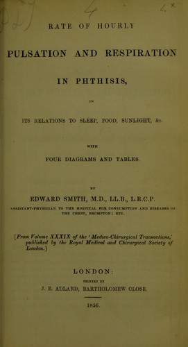 Rate of hourly pulsation and respiration in phthisis, in its relations to sleep, food, sunlight, &c