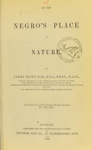 On the Negro's place in nature