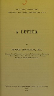 The Lord President's Medical Act (1858) Amendment Bill