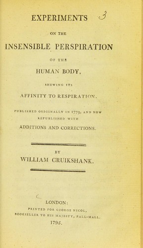 Experiments on the insensible perspiration of the human body, shewing its affinity to respiration