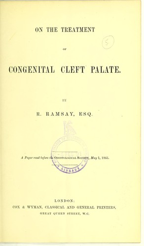 On the treatment of congenital cleft palate