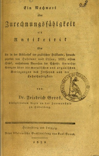 Ein Nachwort über Zurechnungsfähigkeit