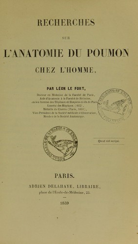 Recherches sur l'anatomie du poumon chez l'homme