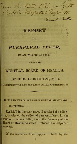 Report on puerperal fever