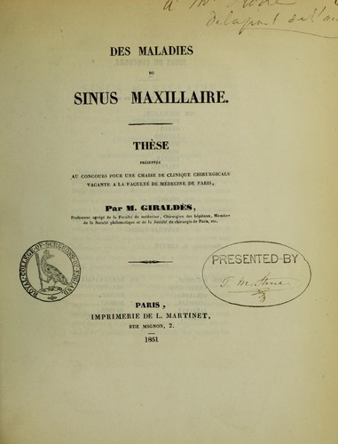 Des maladies du sinus maxillaire
