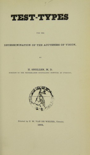 Test-types for the determinination [i.e. determination] of the acuteness of vision