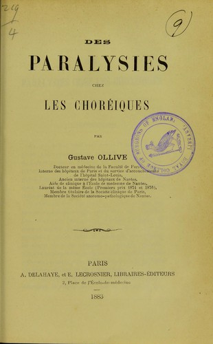 Des paralysies chez les choréiques