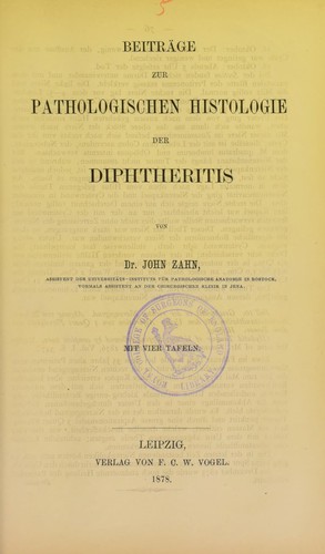 Beiträge zur pathologischen Histologie der Diphtheritis