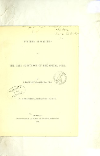 Further researches on the grey substance of the spinal cord
