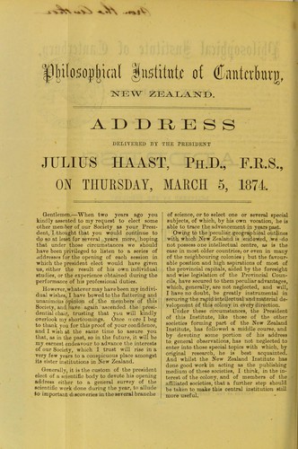 Address delivered by the president