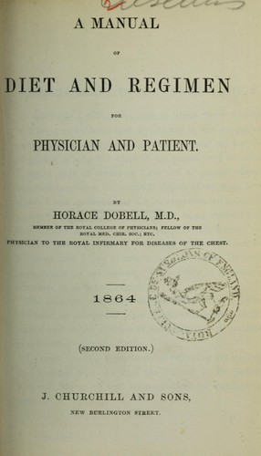 A manual of diet and regimen for physician and patient